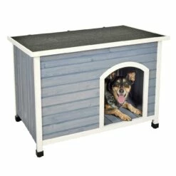 Eilio Folding Wood Dog Home - Medium, Gray